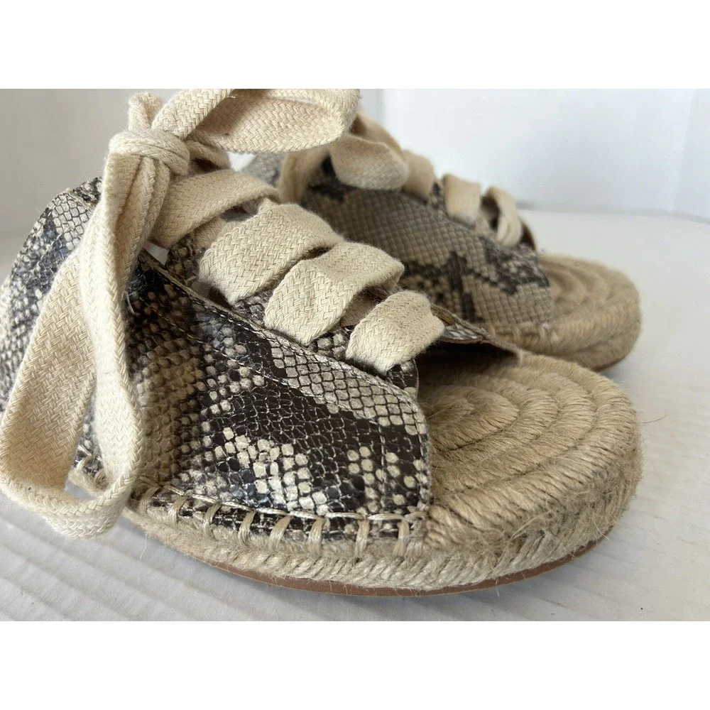 Mi.iM Animal Print Lace Up Espadrilles Sandals Slides Women's size 8